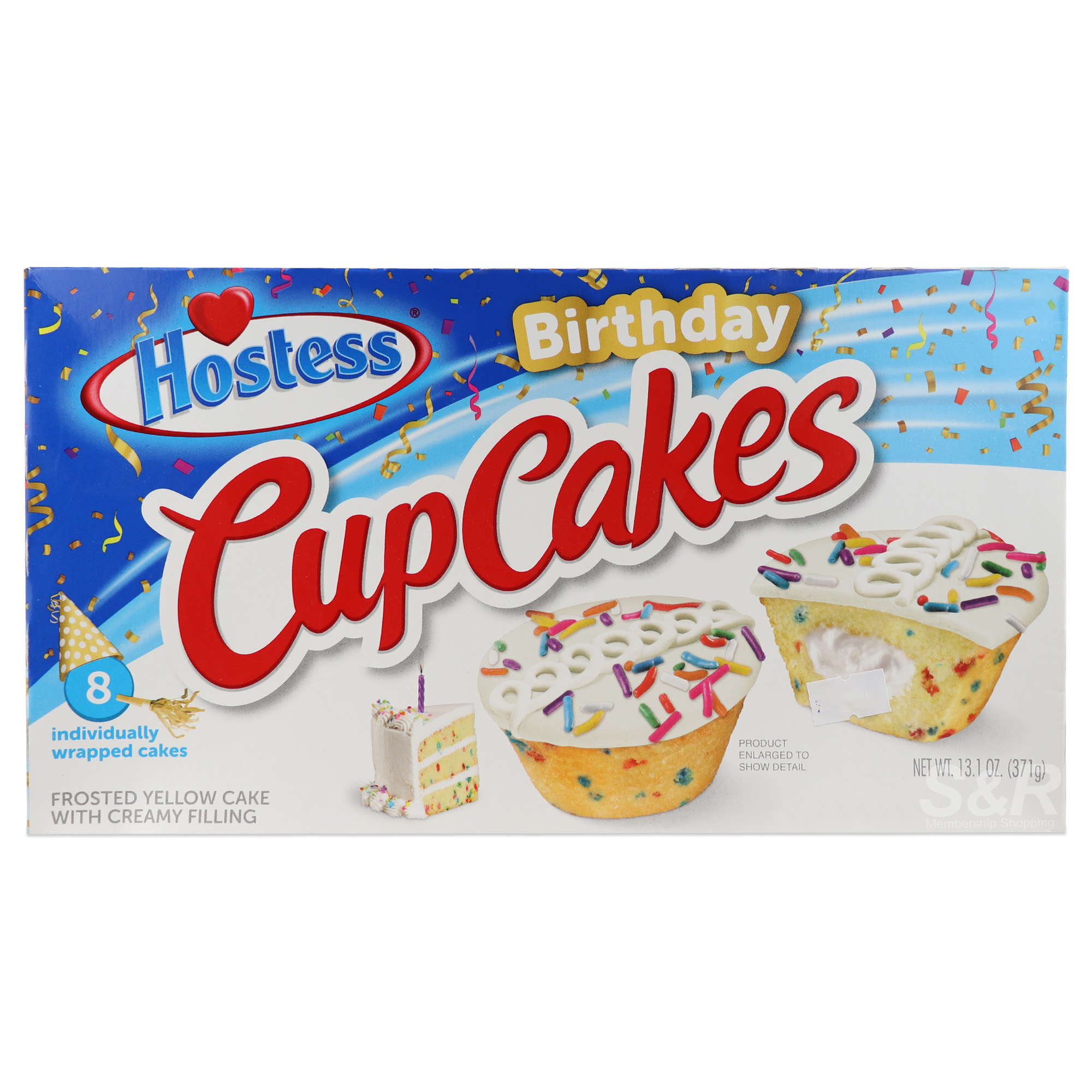 Hostess Birthday Cup Cakes 8pcs